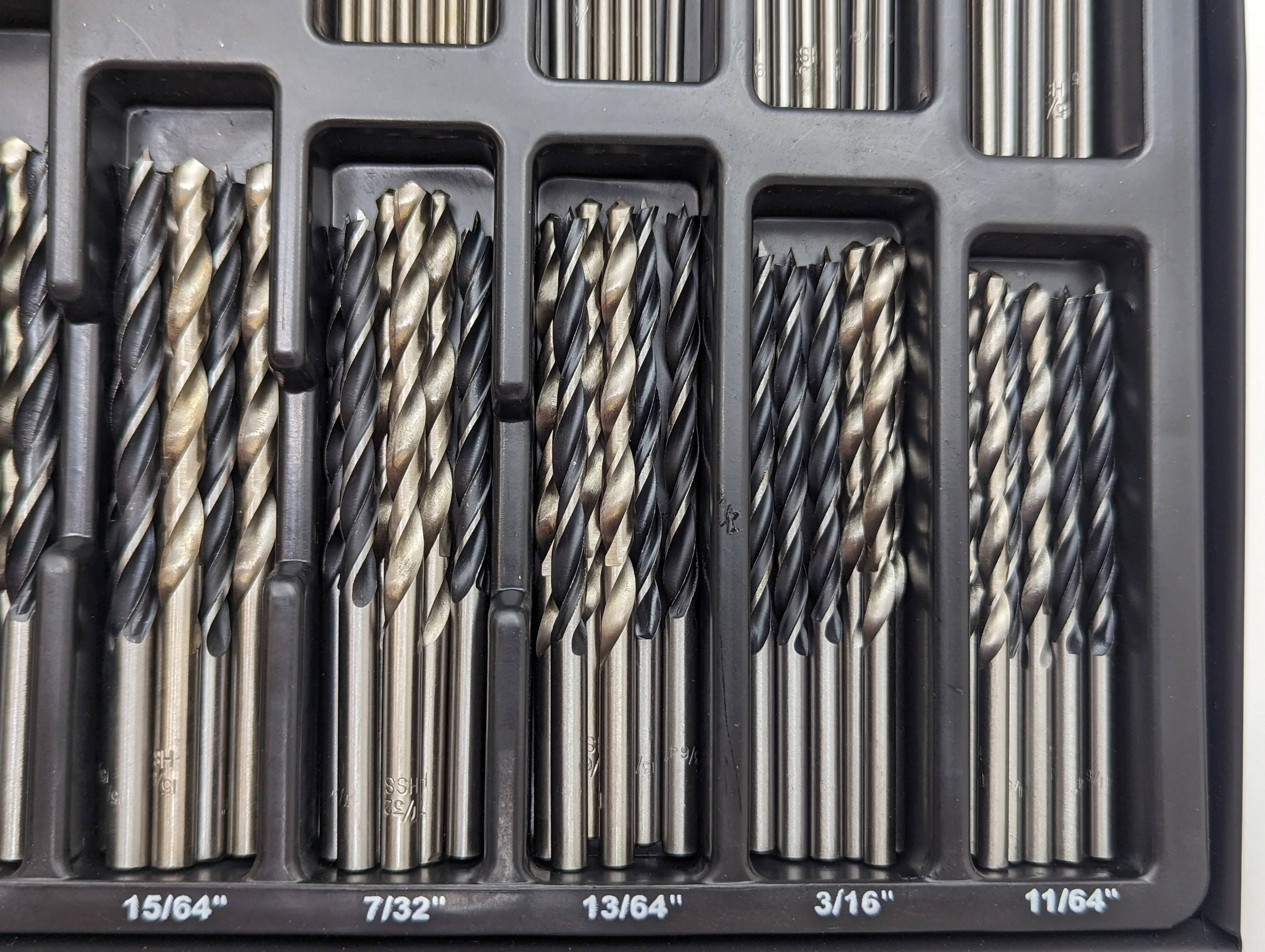 100 Piece Mixed Drill Bit Set, HSS Twist, HCS Brad Point