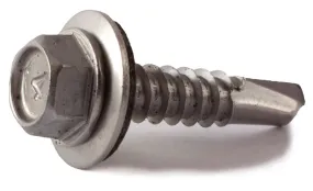 12-14 x 1 1/2 Hex Washer Head Self Drill Screw w/ Neo 410 SS