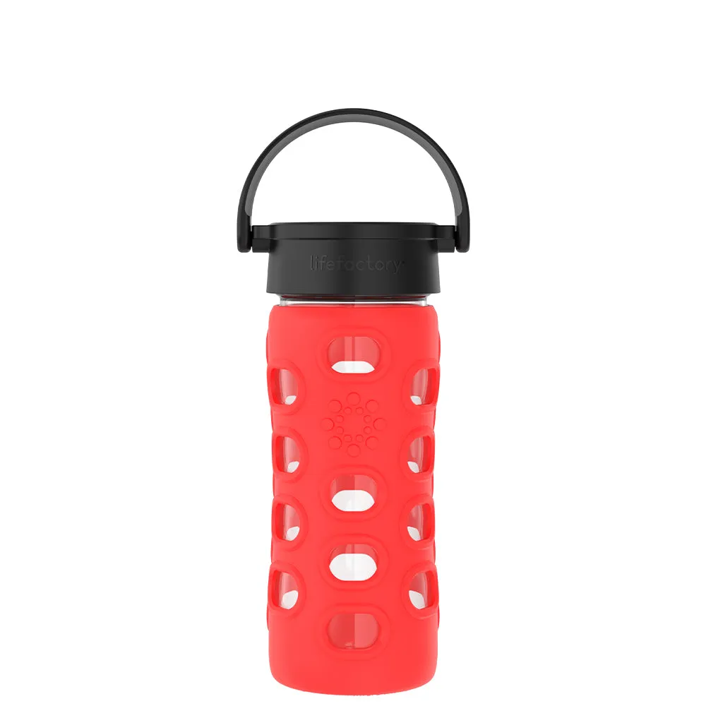 12oz Glass Water Bottle with Silicone Sleeve and Classic Cap