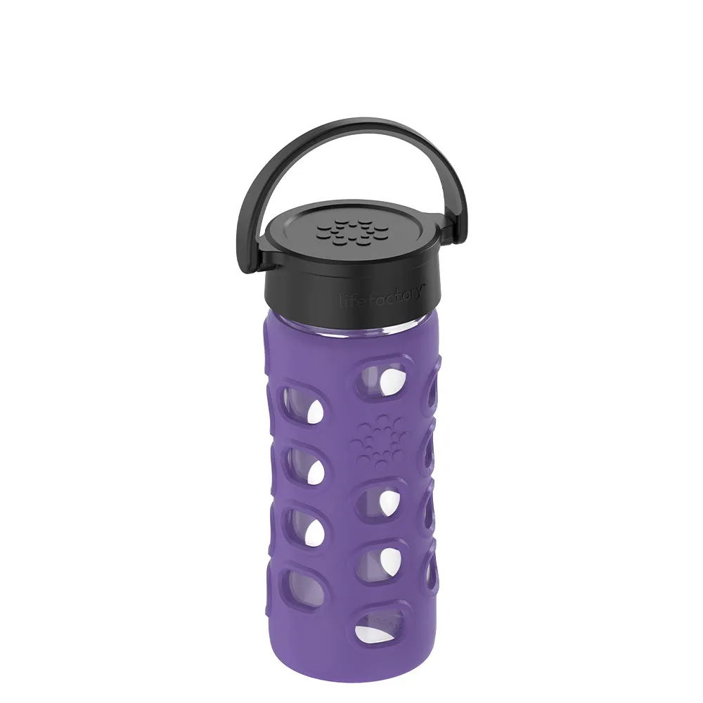 12oz Glass Water Bottle with Silicone Sleeve and Classic Cap