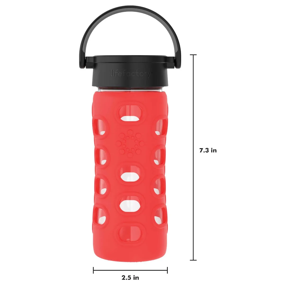 12oz Glass Water Bottle with Silicone Sleeve and Classic Cap