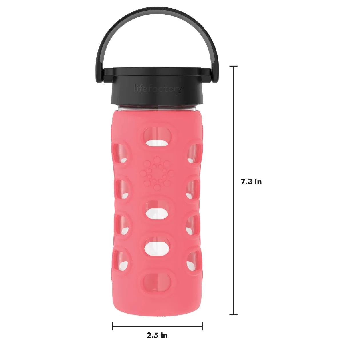 12oz Glass Water Bottle with Silicone Sleeve and Classic Cap