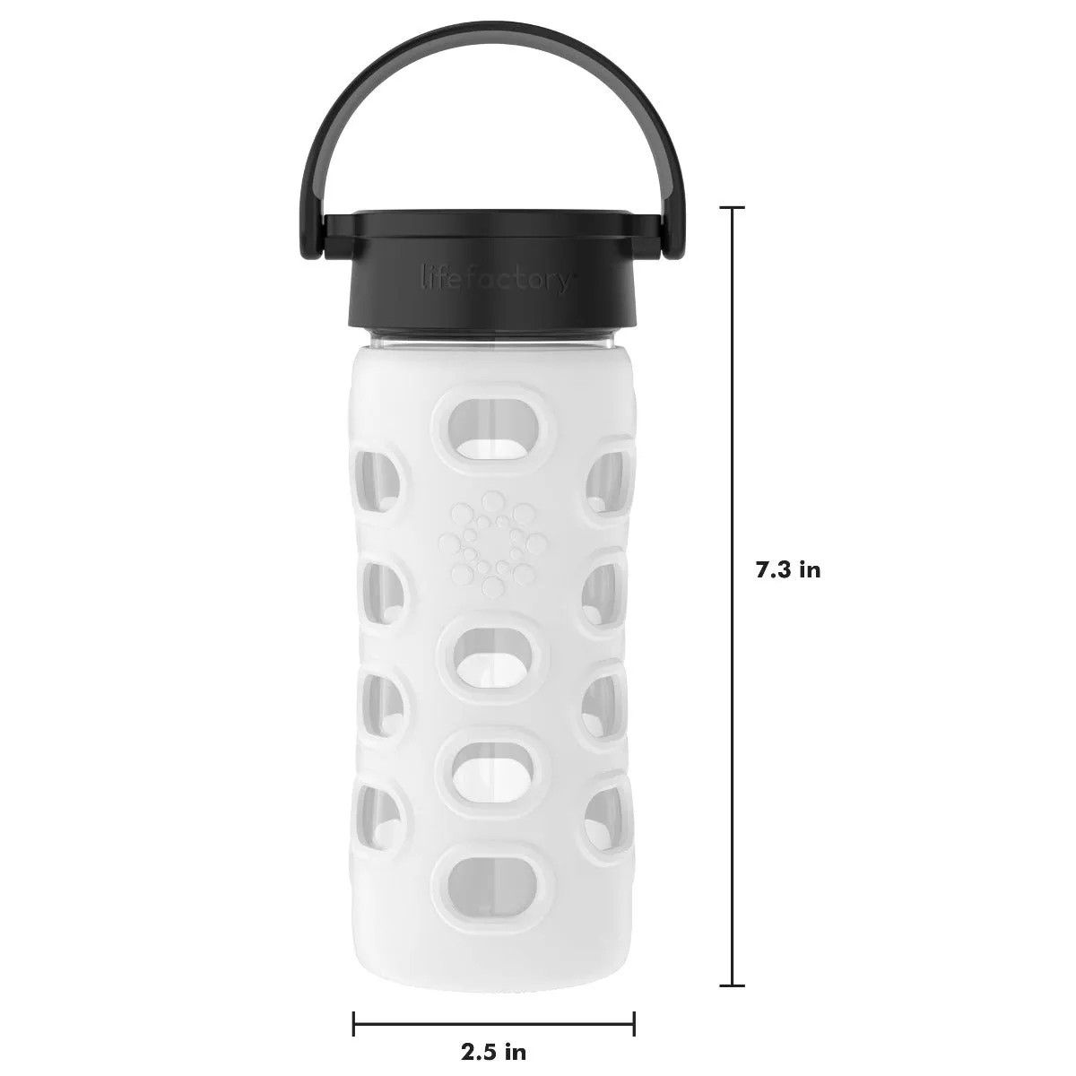 12oz Glass Water Bottle with Silicone Sleeve and Classic Cap