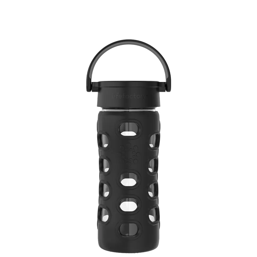 12oz Glass Water Bottle with Silicone Sleeve and Classic Cap