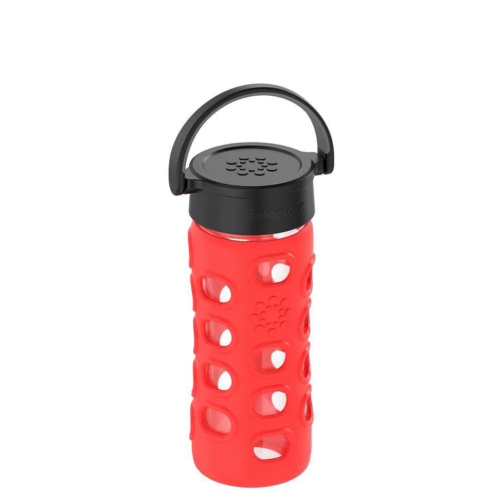 12oz Glass Water Bottle with Silicone Sleeve and Classic Cap