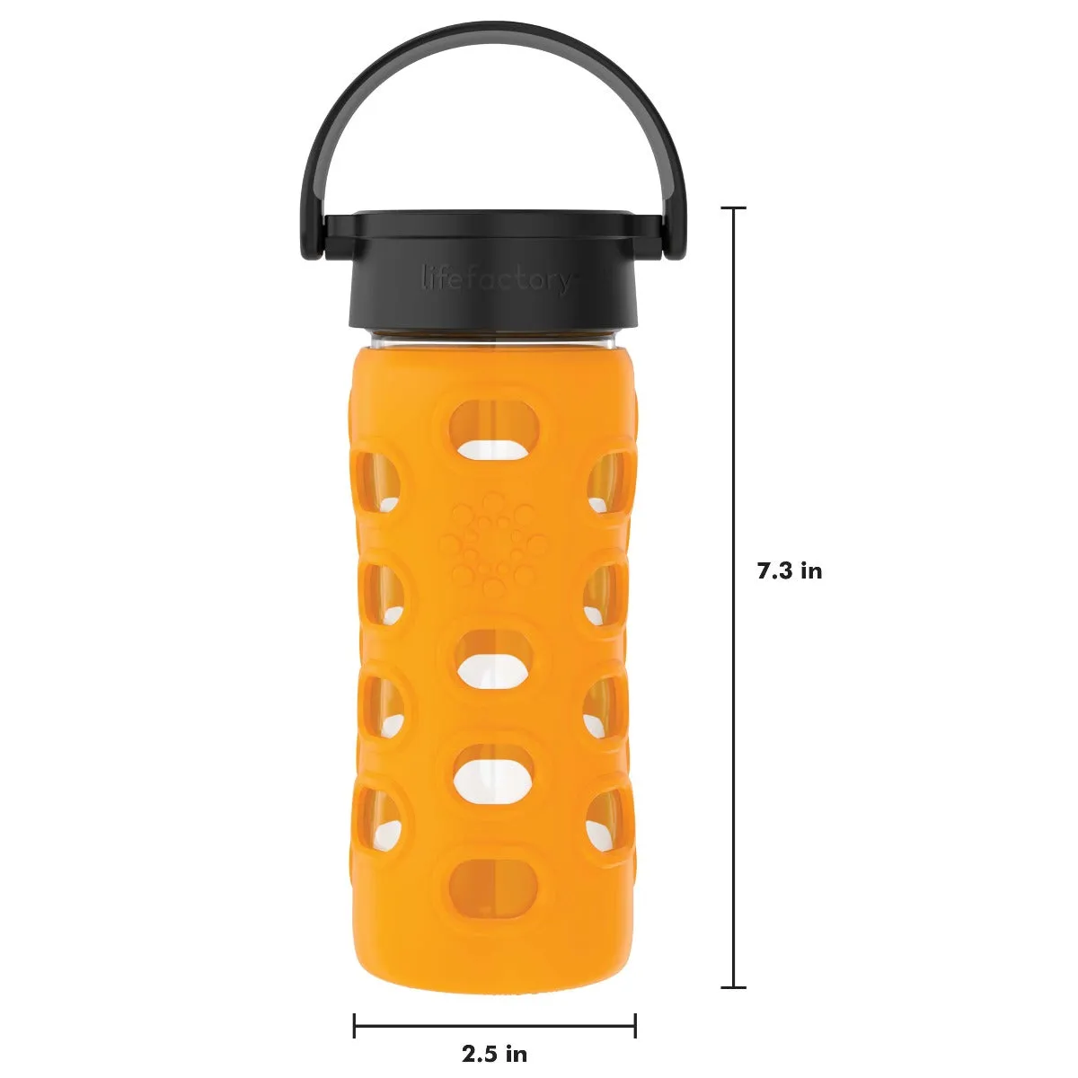 12oz Glass Water Bottle with Silicone Sleeve and Classic Cap