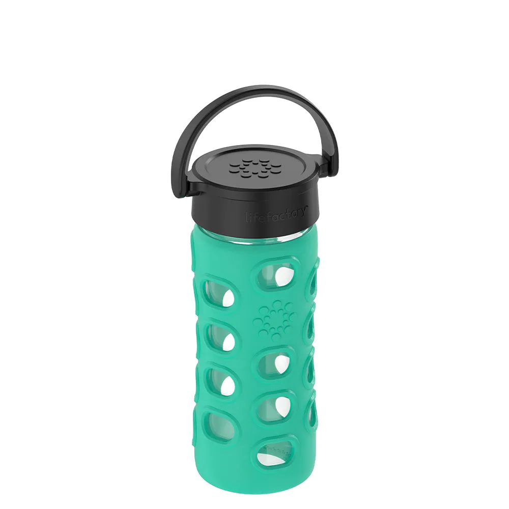 12oz Glass Water Bottle with Silicone Sleeve and Classic Cap