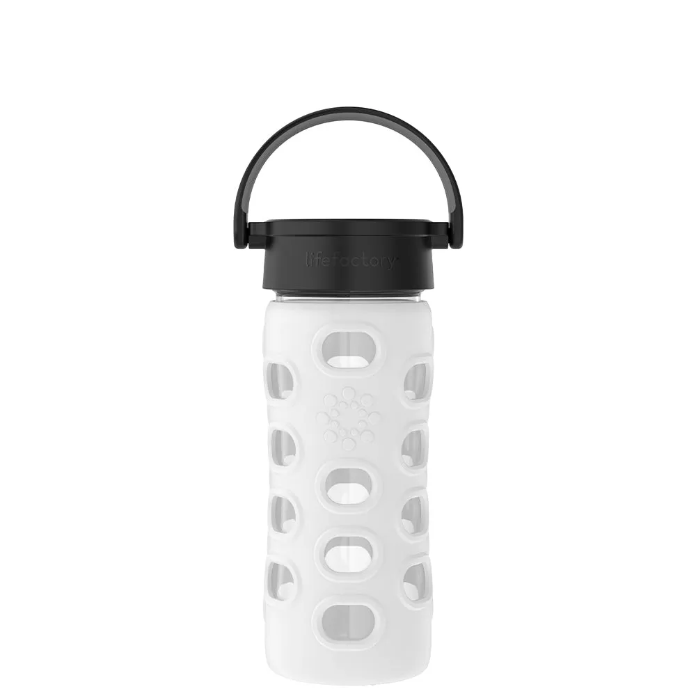 12oz Glass Water Bottle with Silicone Sleeve and Classic Cap