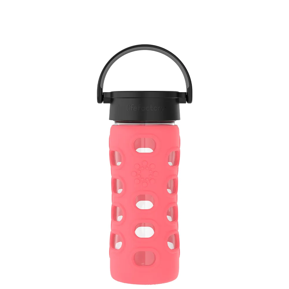 12oz Glass Water Bottle with Silicone Sleeve and Classic Cap