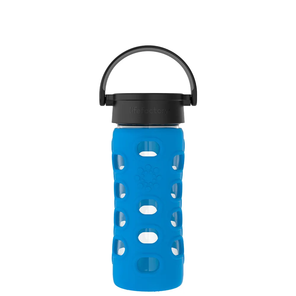 12oz Glass Water Bottle with Silicone Sleeve and Classic Cap