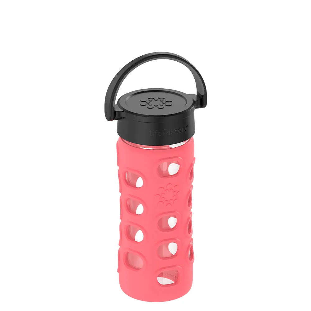 12oz Glass Water Bottle with Silicone Sleeve and Classic Cap