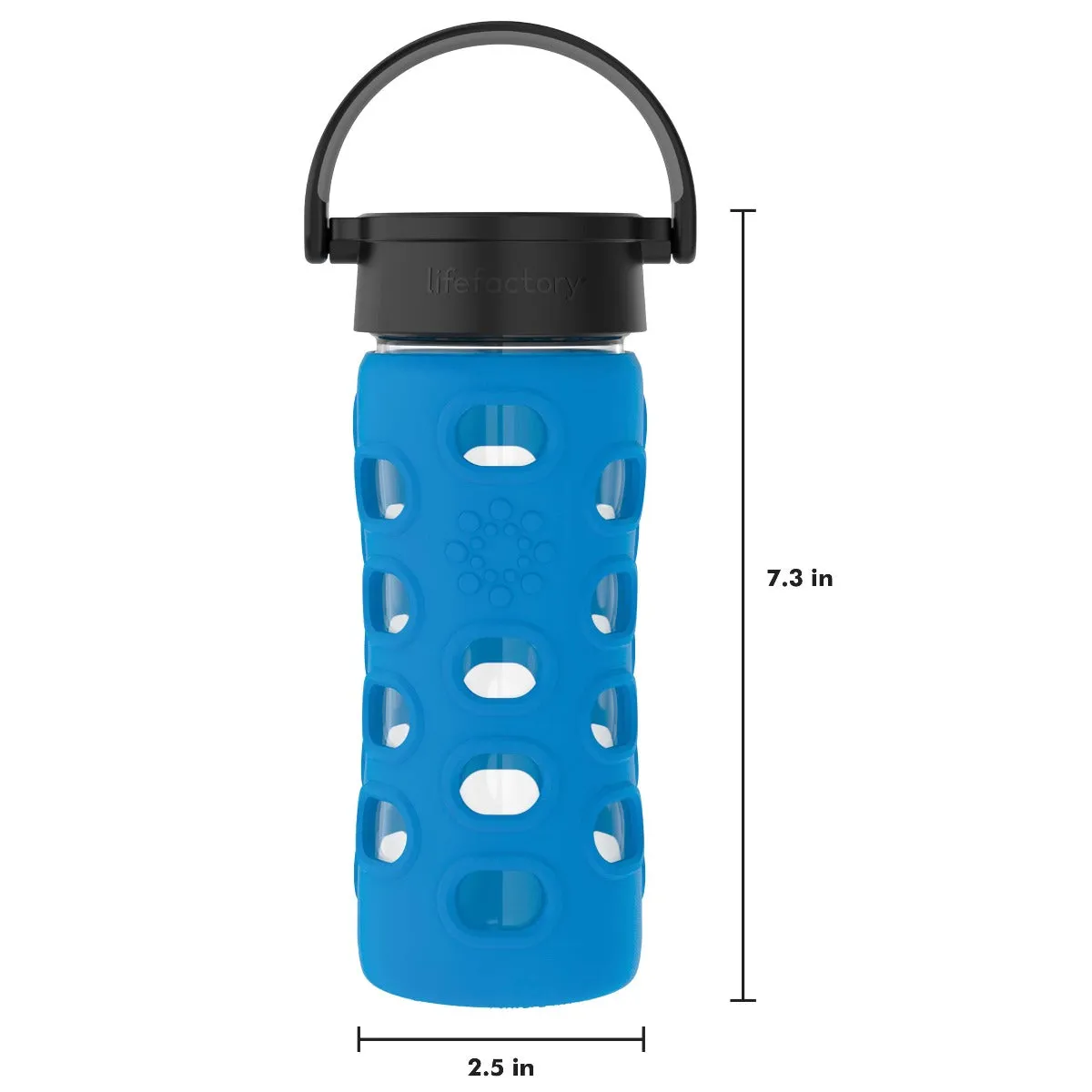 12oz Glass Water Bottle with Silicone Sleeve and Classic Cap