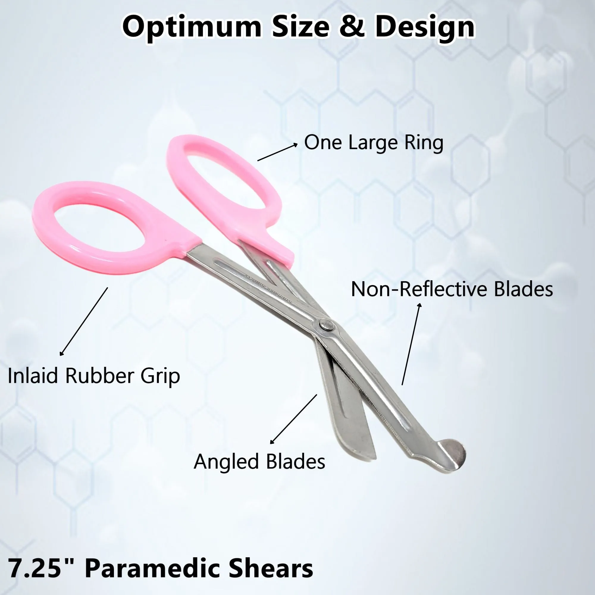 12/Pack Baby Pink Handle Trauma Shears 7.25" Stainless Steel Scissors for Paramedics, EMT, Nurses, Firefighters   More