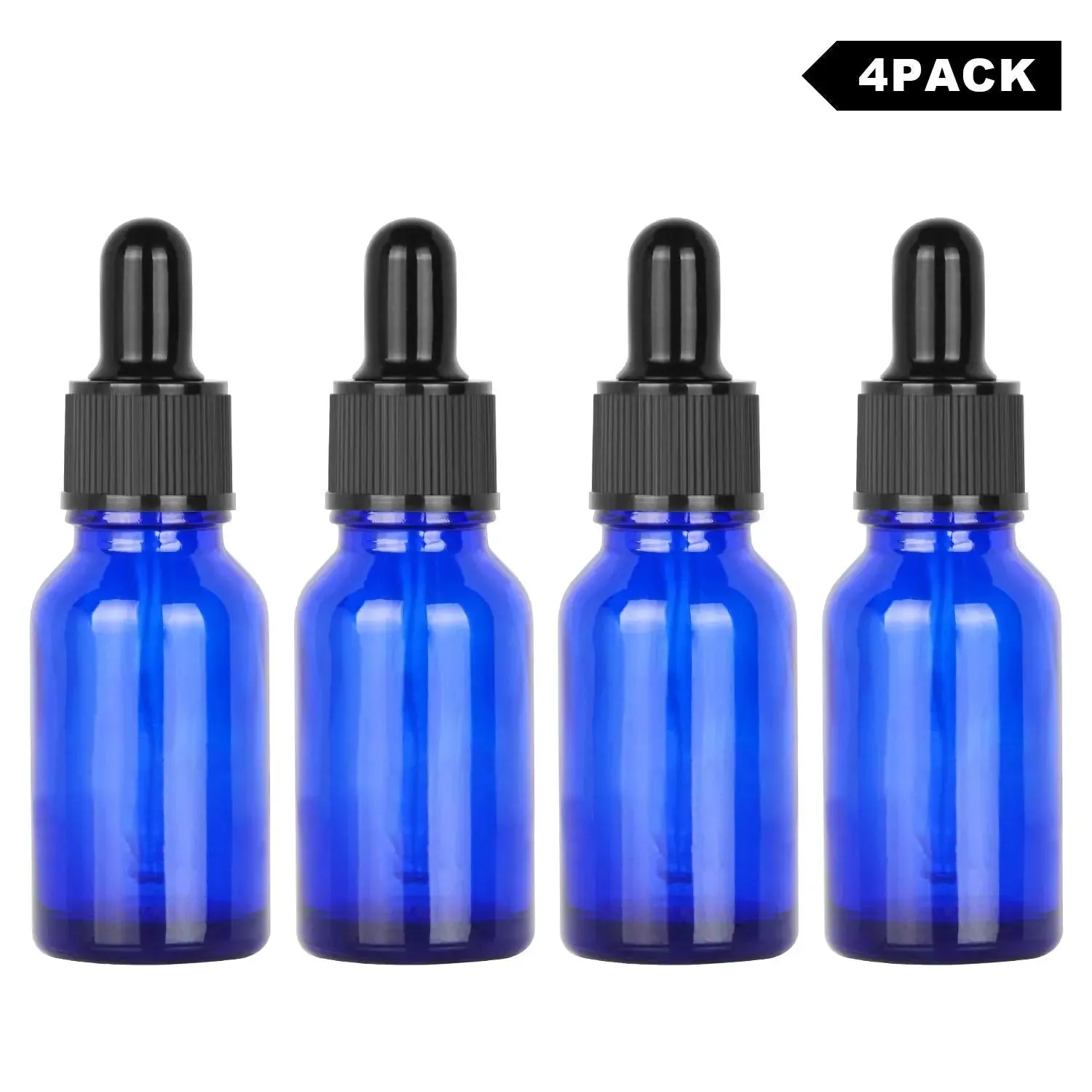 15 ml Cobalt Dropper Bottle, Glass Dropper with Inner Plug and Label