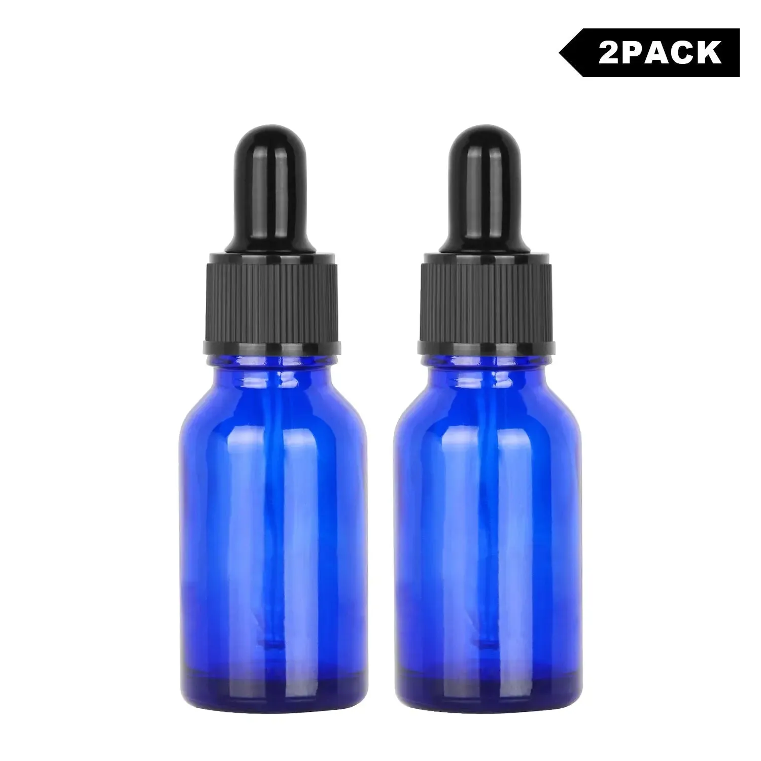 15 ml Cobalt Dropper Bottle, Glass Dropper with Inner Plug and Label