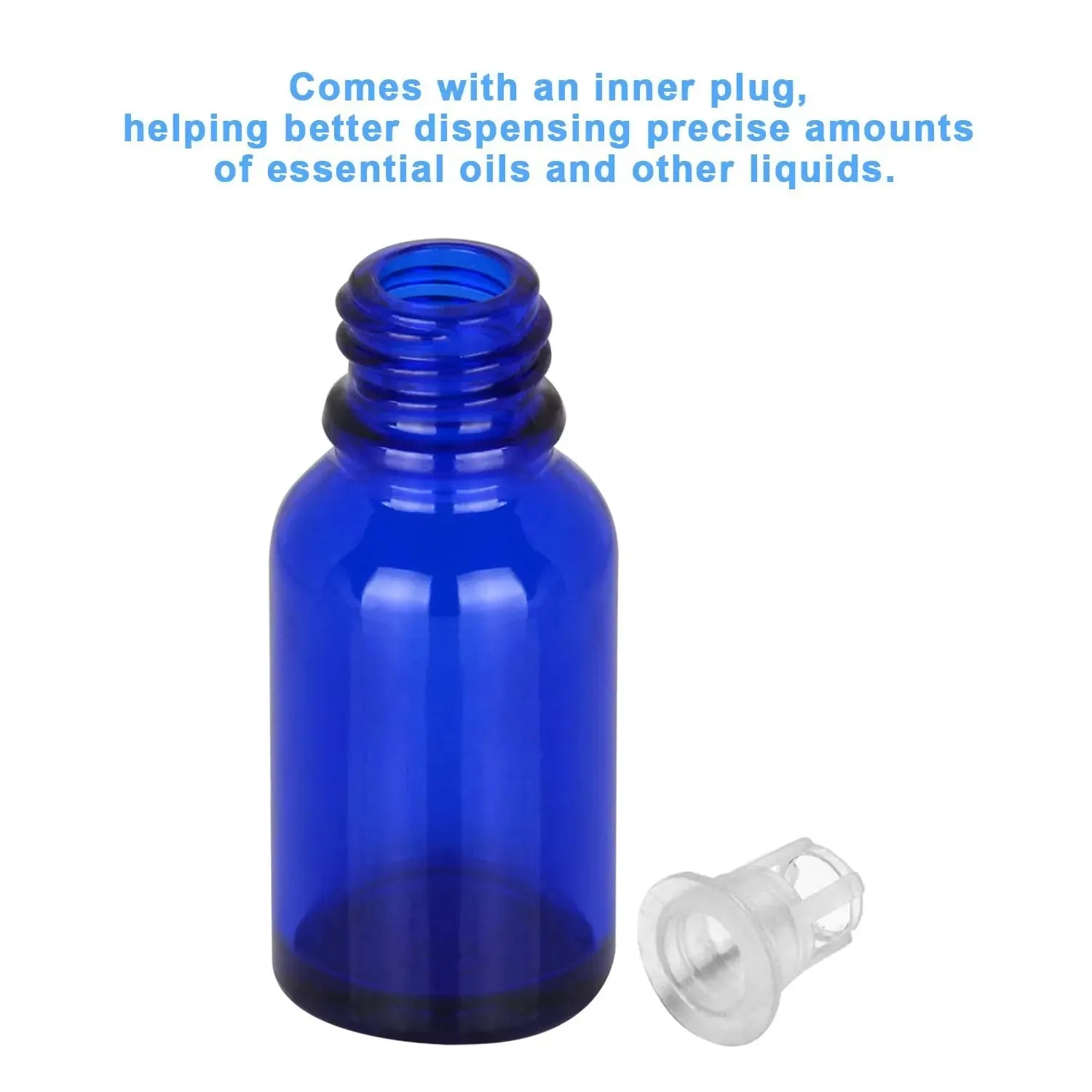 15 ml Cobalt Dropper Bottle, Glass Dropper with Inner Plug and Label