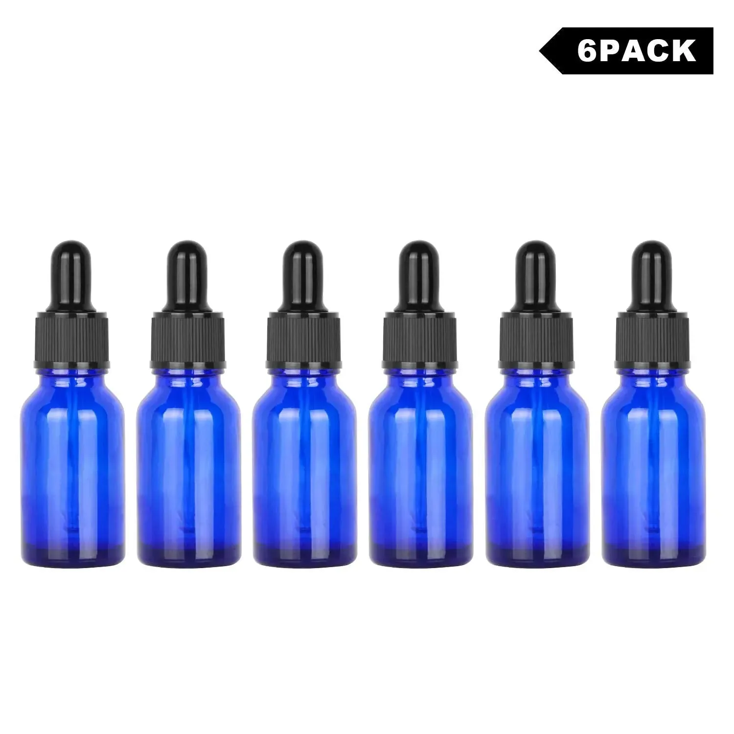 15 ml Cobalt Dropper Bottle, Glass Dropper with Inner Plug and Label