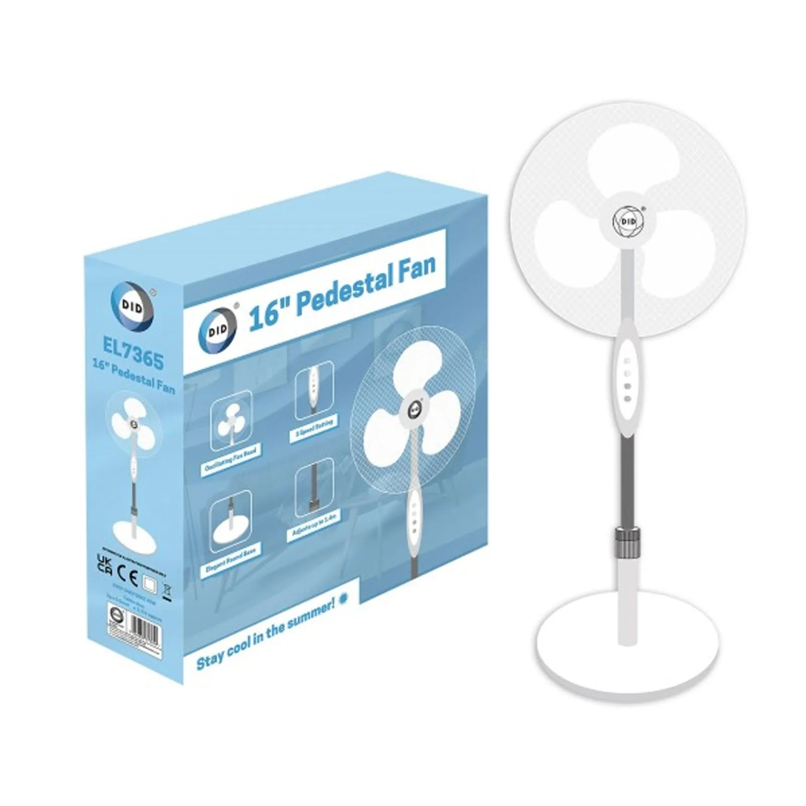 16" Oscillating Pedestal Fan