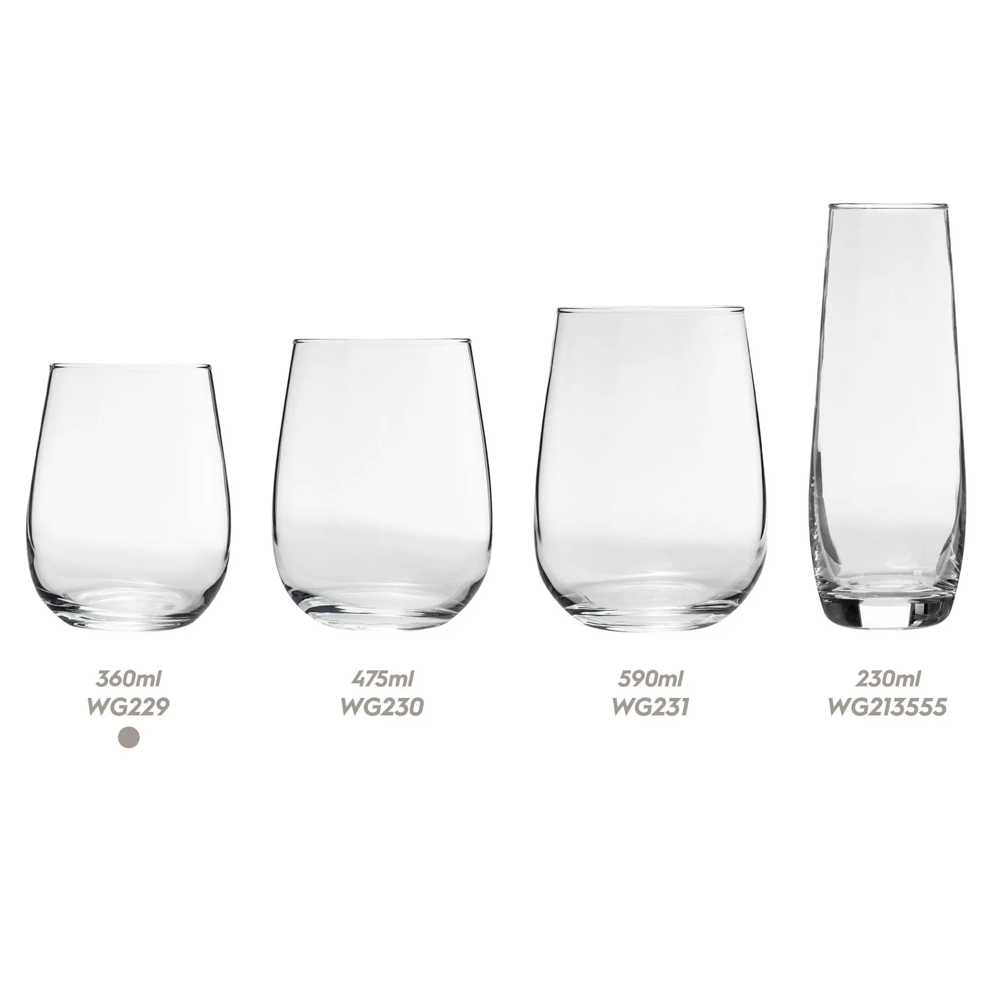 360ml Corto Stemless Wine Glasses - By Argon Tableware