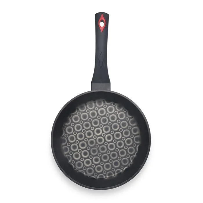 3D Coating Red Frying Pans, Woks, and Lids 6 PCS Set