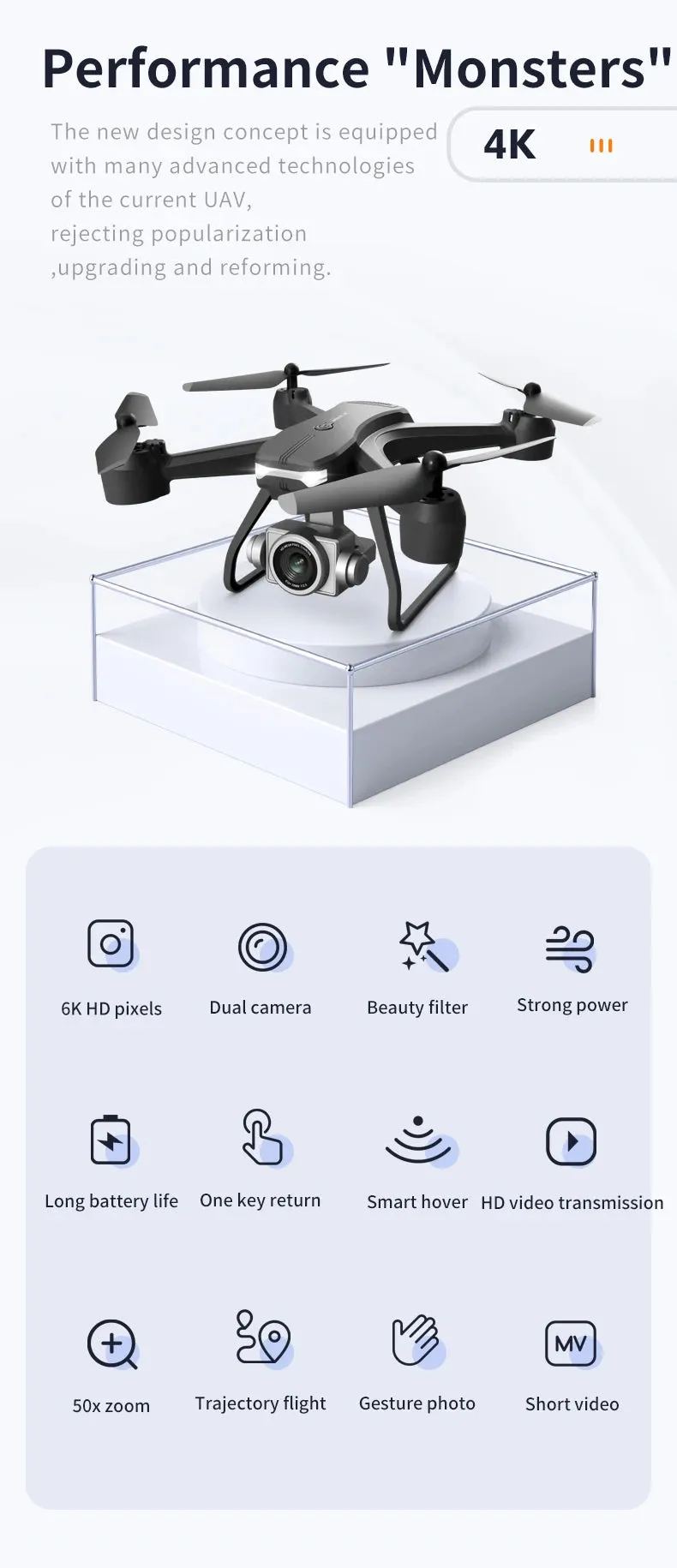 4DRC V14 Drone 4K HD Dual Camera 6K WIFI FPV Height Hold Dron RC Helicopter Professional Mini Quadcopter Toys