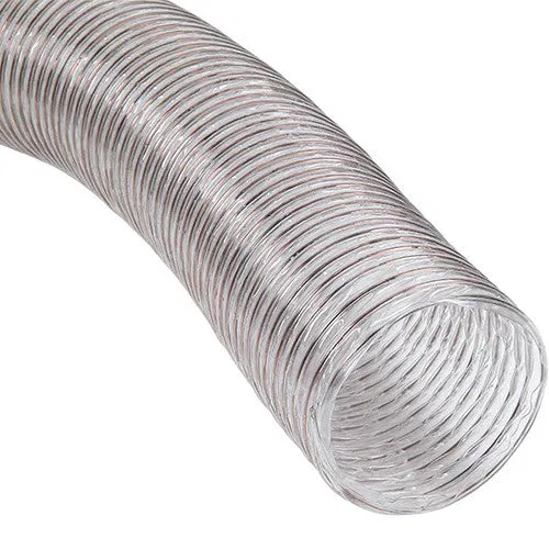 4" x 10' Flexible Heavy Duty Clear Wire Reinforced Dust Collector Hose