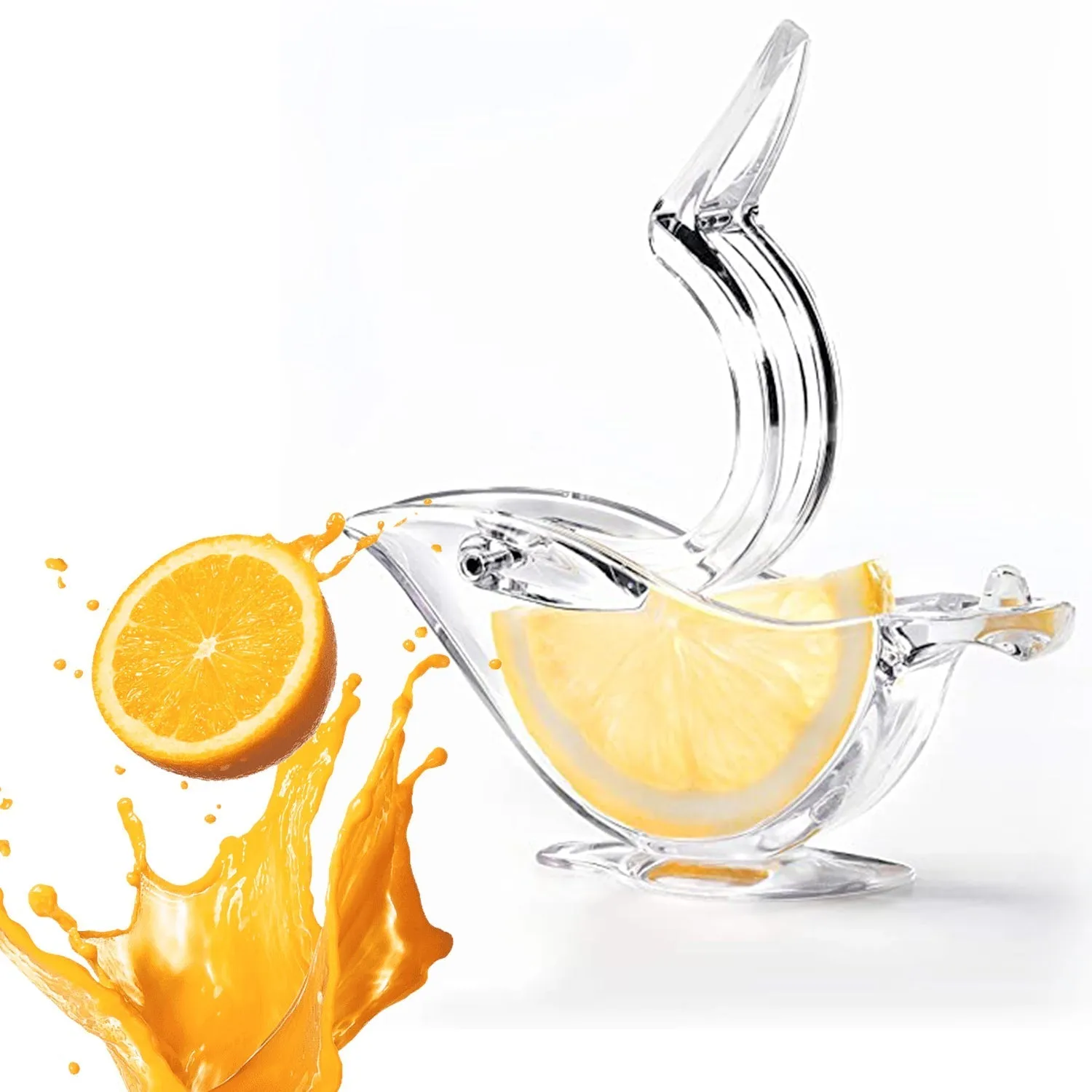 5345 Manual Lemon Slice Squeezer, Portable Transparent Fruit Juicer, Orange Citrus Manual Bird Shape Hand Juicer for Orange Lemon Lime,for Kitchen (Card Packing)