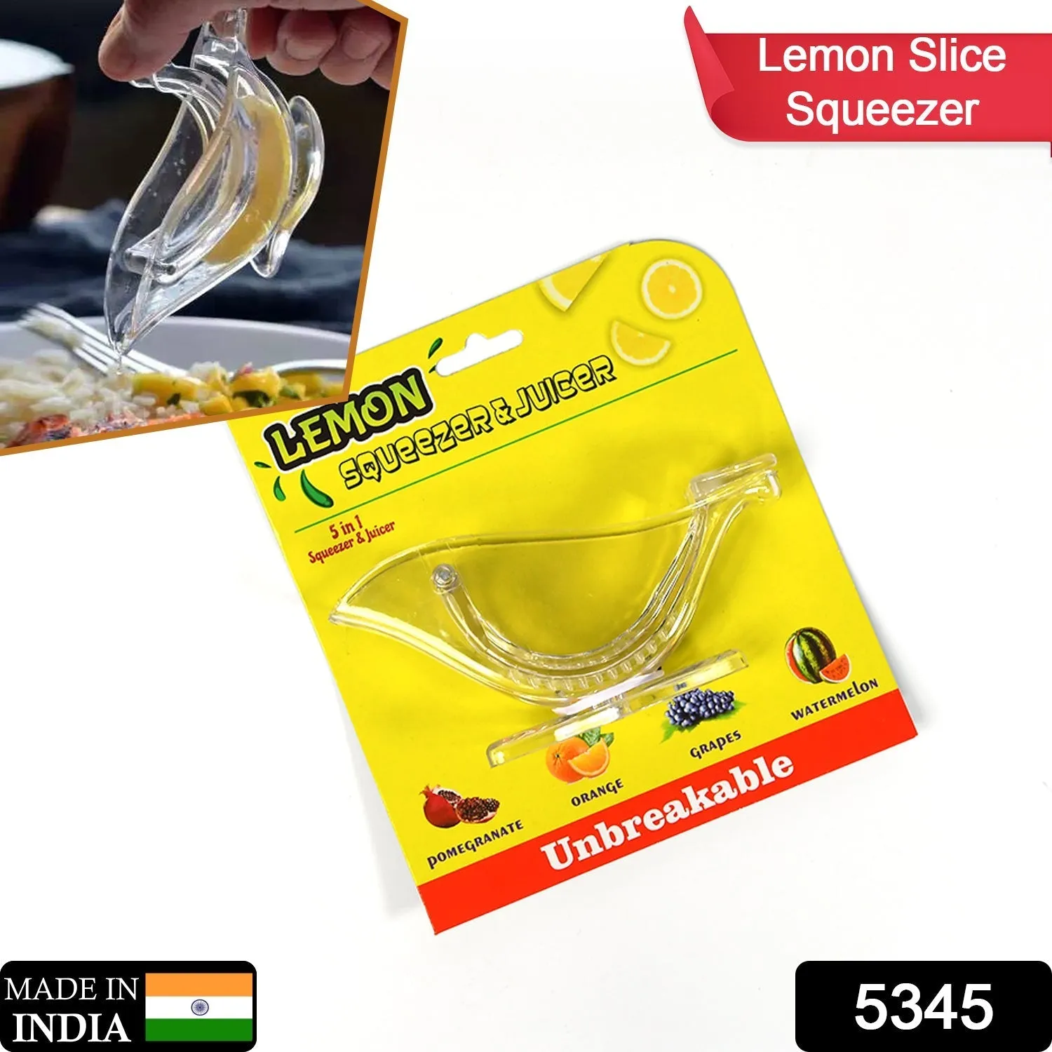 5345 Manual Lemon Slice Squeezer, Portable Transparent Fruit Juicer, Orange Citrus Manual Bird Shape Hand Juicer for Orange Lemon Lime,for Kitchen (Card Packing)