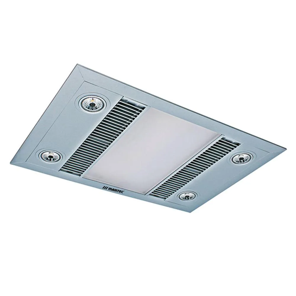 600m³/h Martec Linear 3 in 1 Bathroom Heater Exhaust Fan and LED Light in Silver or White