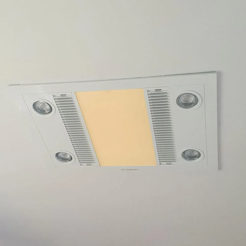 600m³/h Martec Linear 3 in 1 Bathroom Heater Exhaust Fan and LED Light in Silver or White