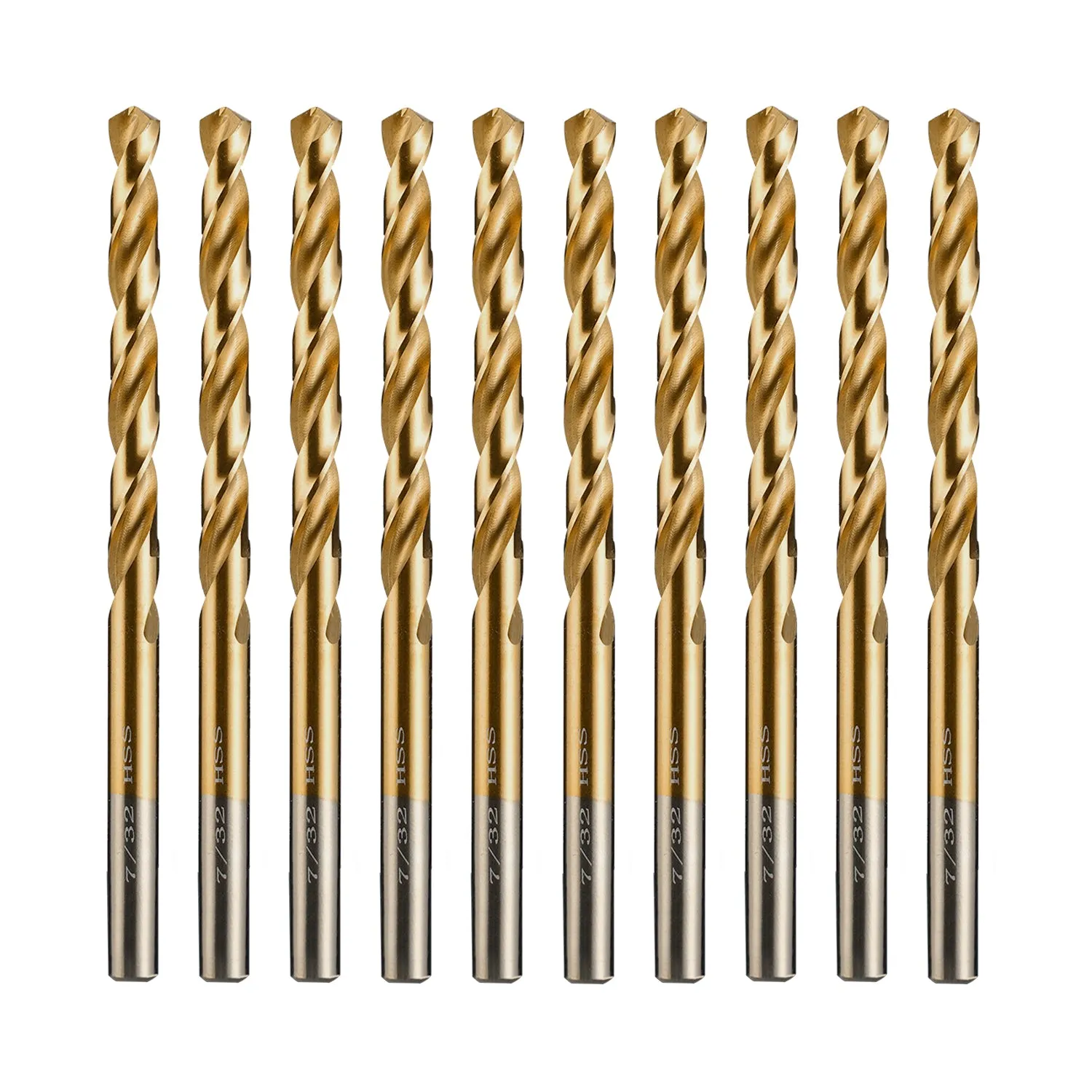 7/32" Titanium Drill Bits -10Pcs for Wood, Metal, Steel, Plastic, Aluminum Alloy