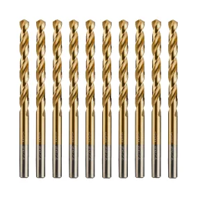 7/32" Titanium Drill Bits -10Pcs for Wood, Metal, Steel, Plastic, Aluminum Alloy