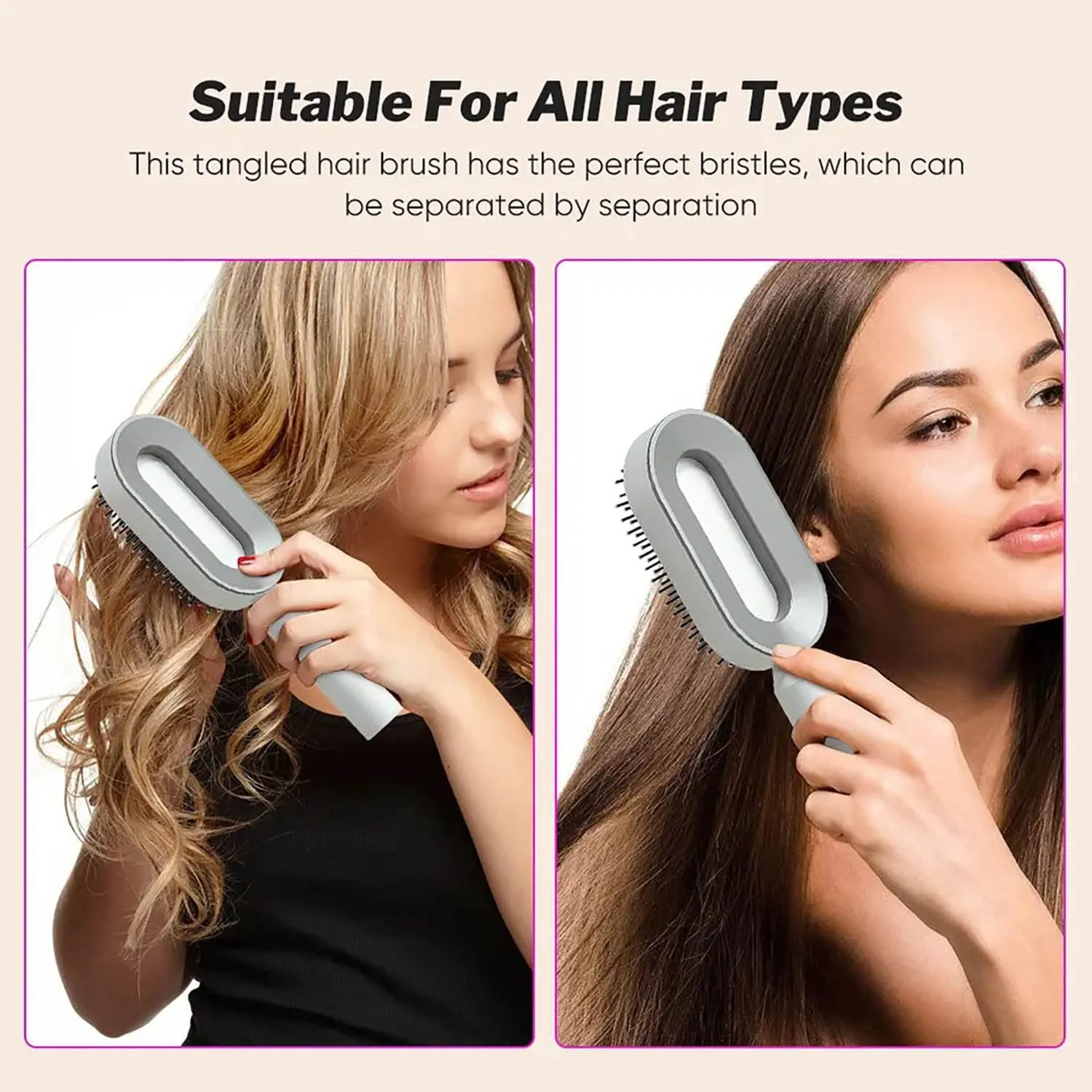 8324 Women Hair Brush, Durable Massage Comb Hairbrush for Scalp Massage and Custom Bristles - Lightweight Air Cushion Massage Brush for Scalp Massage