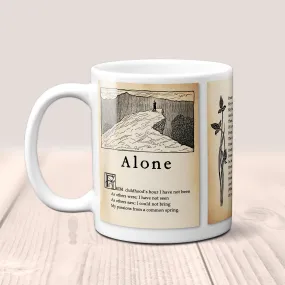 Alone by Edgar Allan Poe Mug. Coffee Mug with full text of Edgar Allan Poe's "Alone" poem, Bookish Gift,Literary Mug