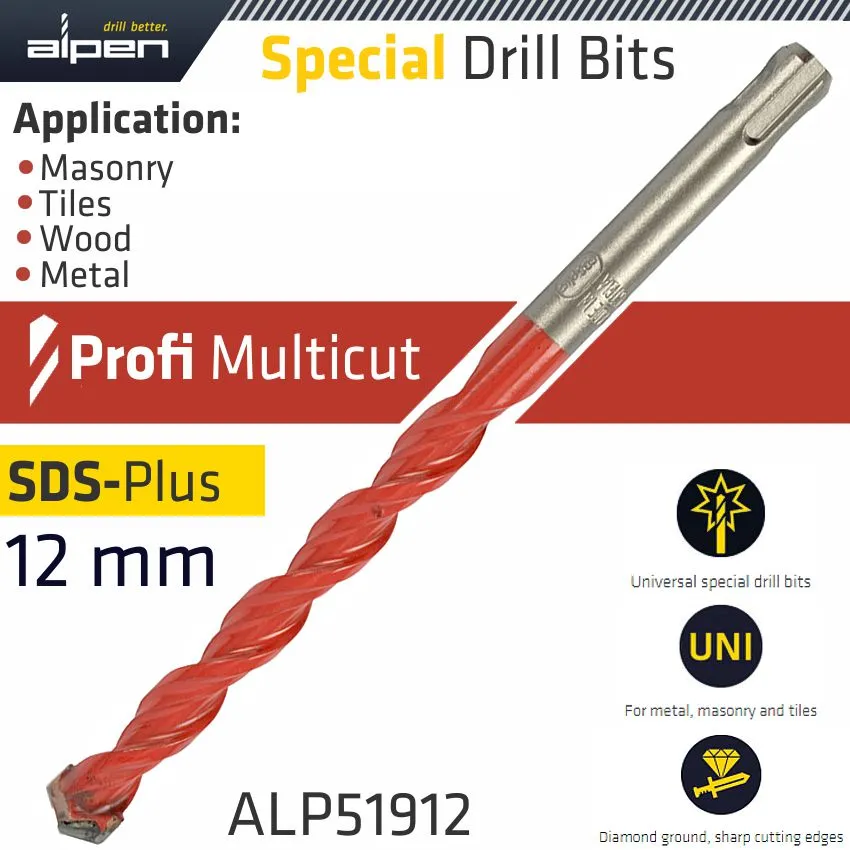 ALPEN PROFI MULTICUT SDS DRILL BIT 12 X 160MM ALP51912