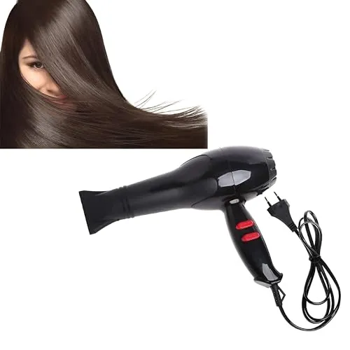 AmoonK NV-6130 1200 Watts Foldable Hair Dryer 3 Heat Settings including Cool Shot button; Heat Balance Technology (Black & RED Pack Of 1)