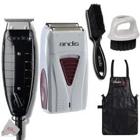 Andis GTX T-Outliner Close-Cutting Magnetic Trimmer Black 04775   Andis 17150 Pro Foil  Shaver    All You Need Accessory Bundle