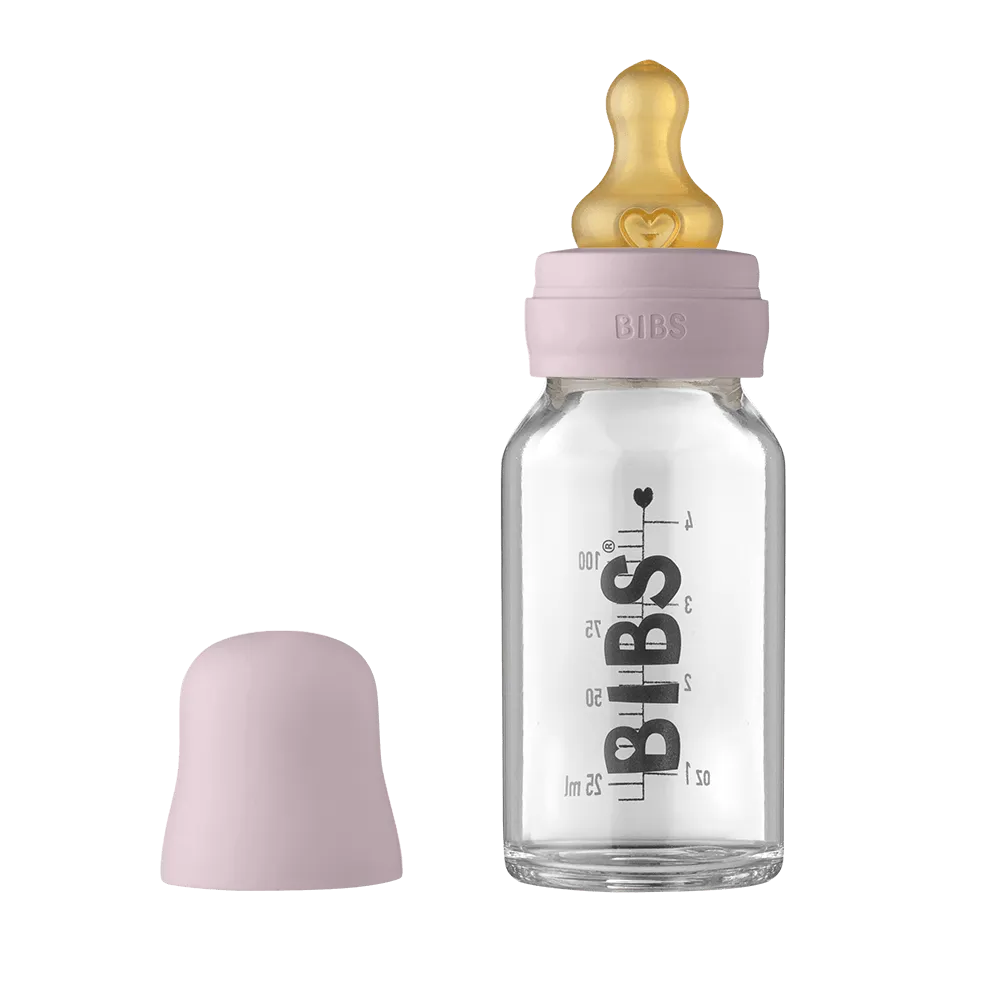 Baby Glass Bottle Complete Set 110ml - Dusky Lilac