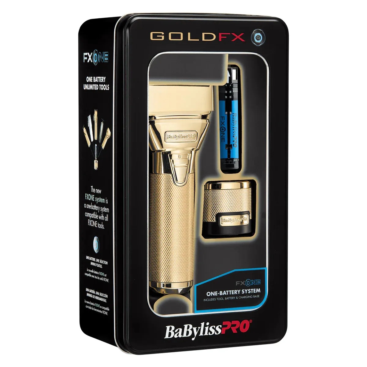 BaBylissPRO FXONE GOLDFX All-Metal Interchangeable-Battery Foil Shaver (FX79FSG)