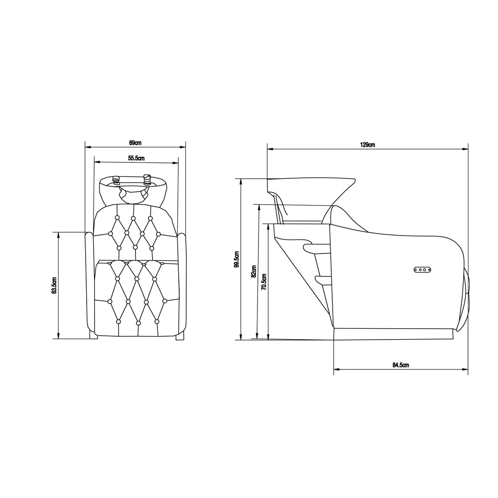 Backwash Basin Yami Dreaming - Electrical leg rest