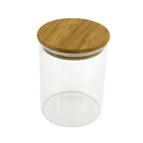 Bamboo Glass Jars Round 550ml