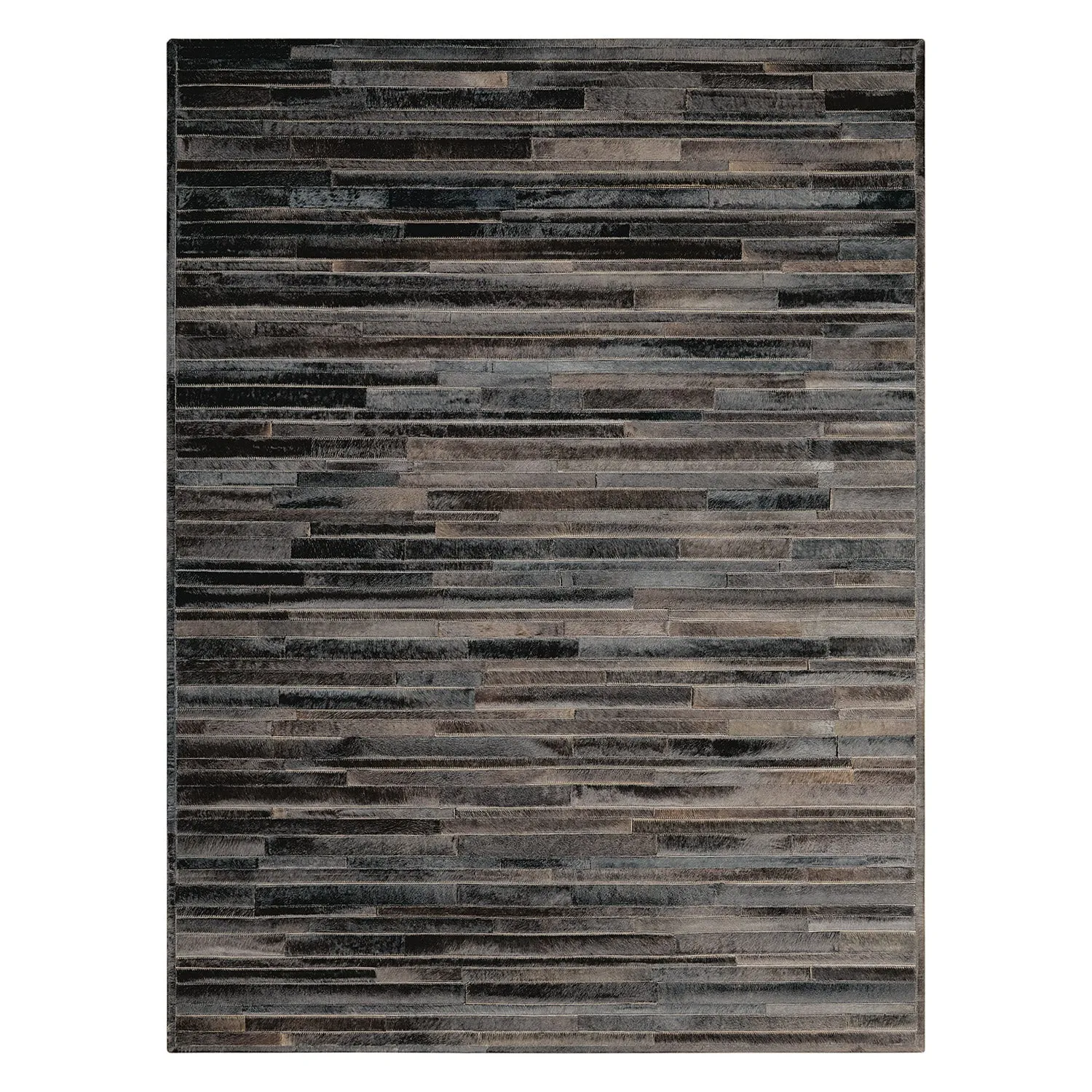 Black Modern H&woven Hide Rug - 5'6" x 7'5"