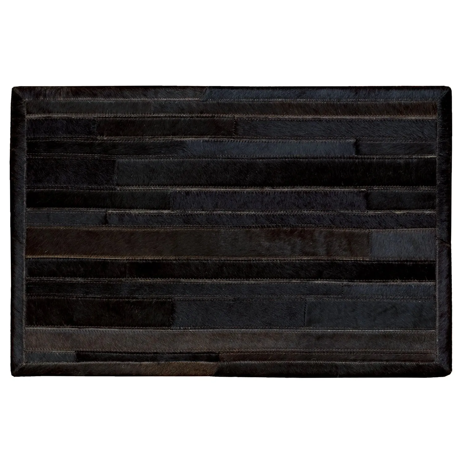 Black Modern H&woven Hide Rug - 5'6" x 7'5"