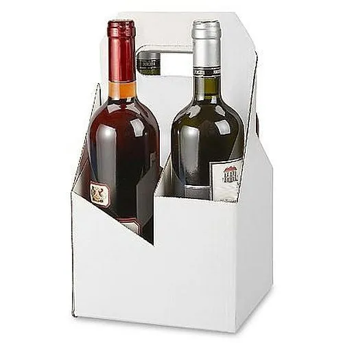 Blank Cardboard Four Pack Holder - WINE 750ML