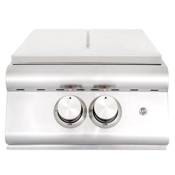 Blaze Premium LTE Built-In Gas High Performance Power Burner W/ Wok Ring & Stainless Steel Lid - BLZ-PBLTE-LP/NG