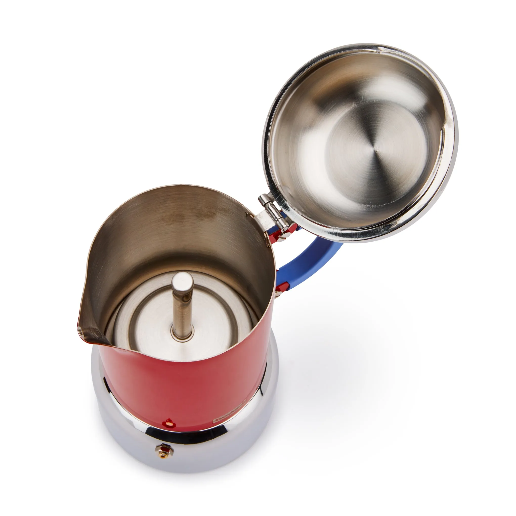 Bodum Chambord Stainless Steel Espresso Maker - Dark Coral