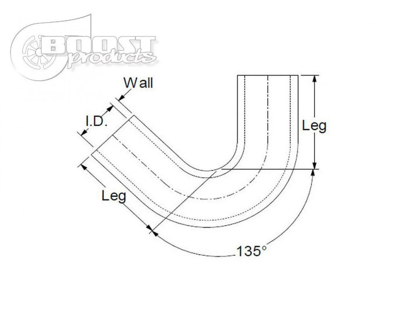 BOOST Products Silicone Elbow 135 Degrees, 41mm (1-5/8") ID, Blue