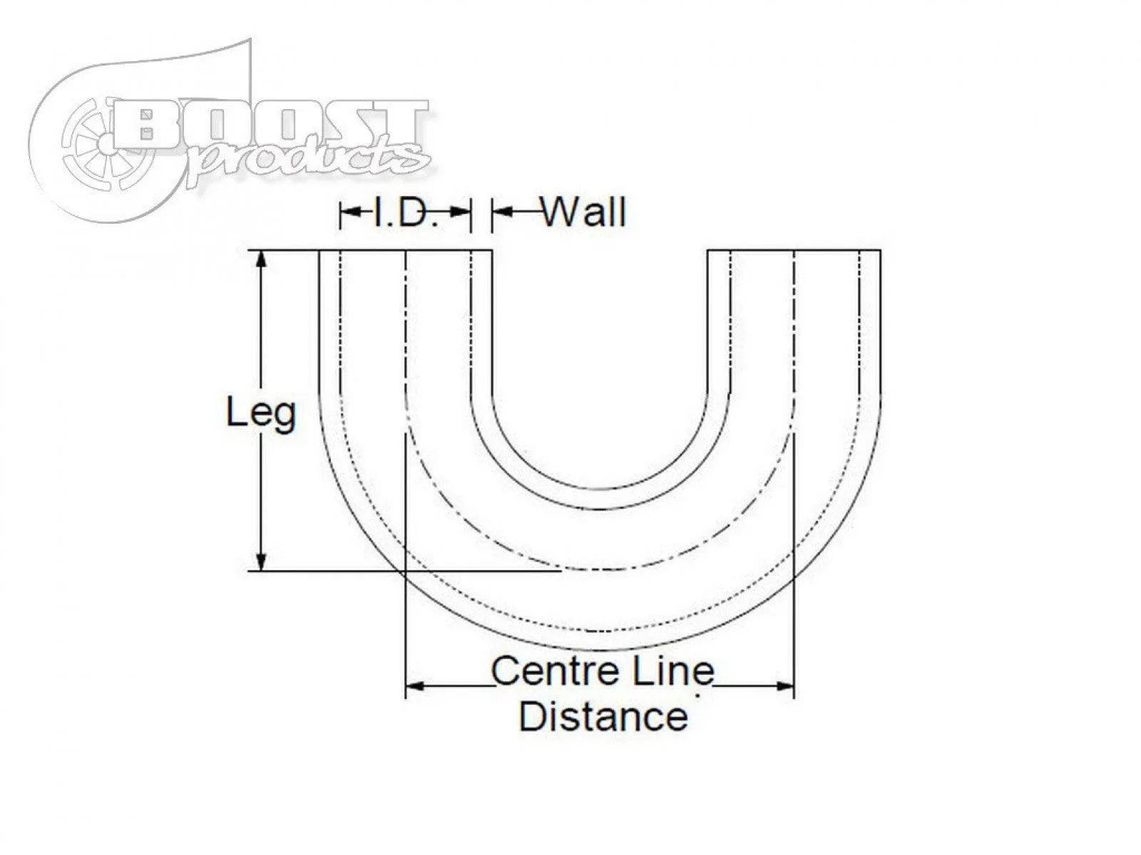 BOOST Products Silicone Elbow 180 Degrees, 25mm (1") ID, Black