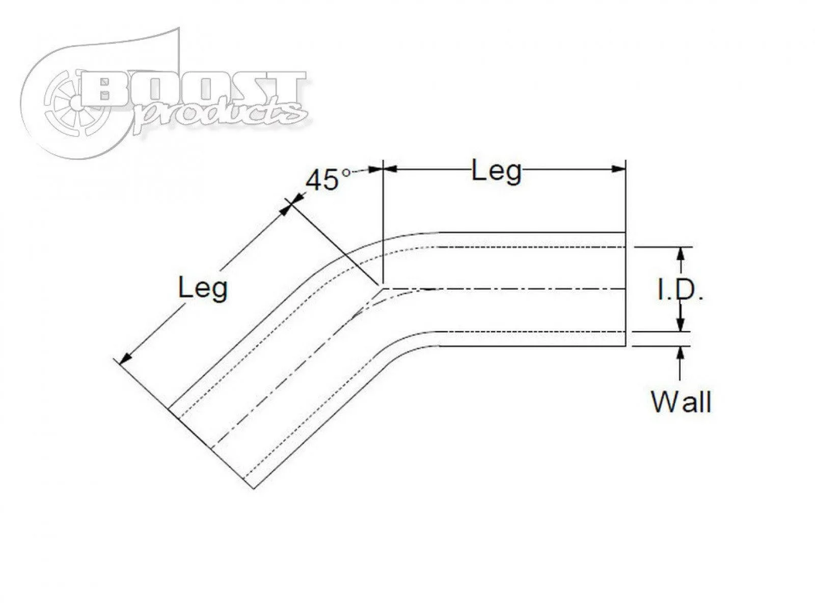 BOOST Products Silicone Elbow 45 Degrees, 102mm (4") ID, Black