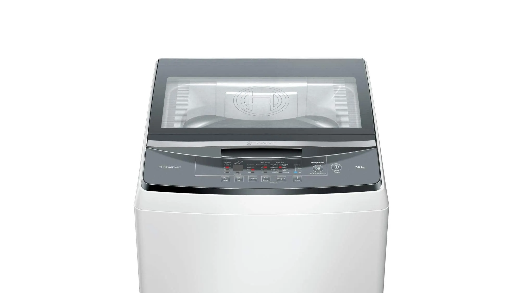 Bosch 7 kg Fully Automatic Top Load Washing Machine White (WOE704W0IN)